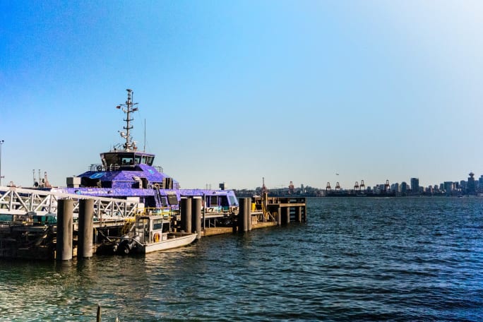 TransLink's SeaBus docked.