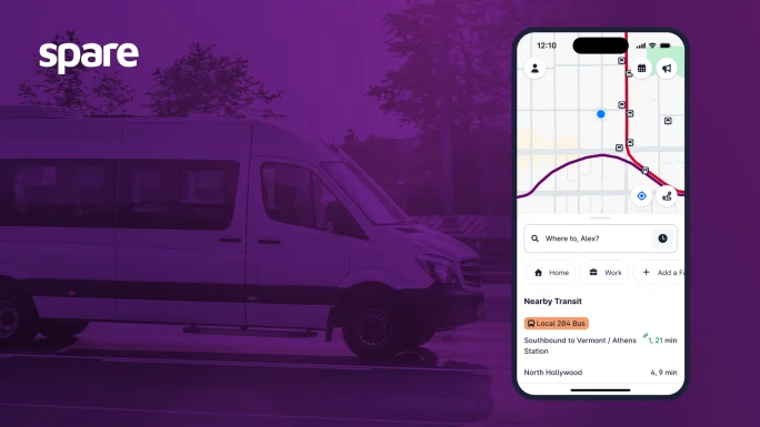 A Spare product shot that includes a map on a phone.