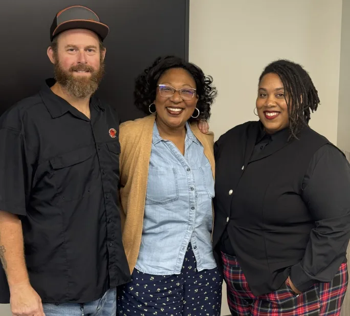 Three TAPT Emerging Leaders Forum participants pose together during the leadership development event, which brought school transportation professionals together for training and networking.