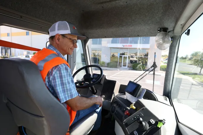 Kalmar electric terminal tractor. 