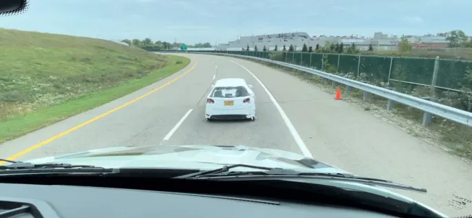 Detroit Active Brake Assist 6 track demonstration.