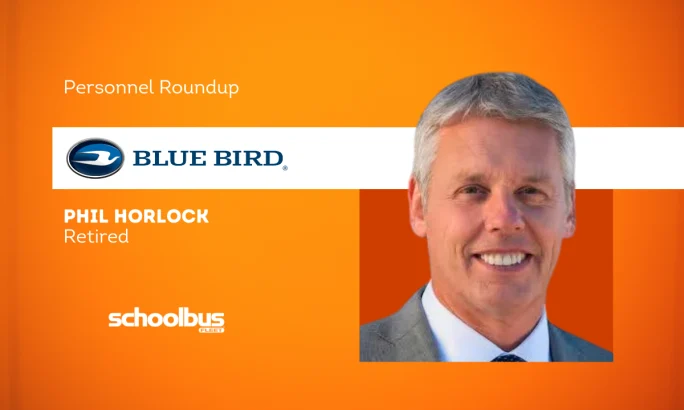 An orange and white graphic with a business portrait of Phil Horlock.
