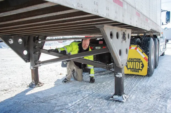 Winter truck pretrip inspection.
