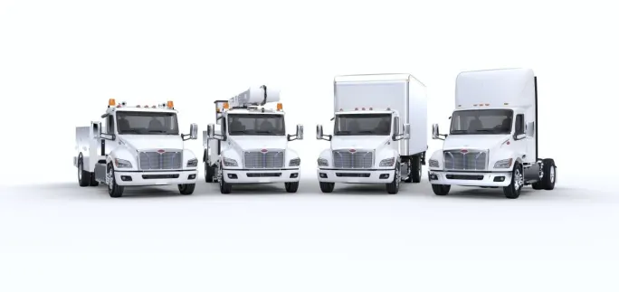 2025 Peterbilt Class 8 electric truck with trailer