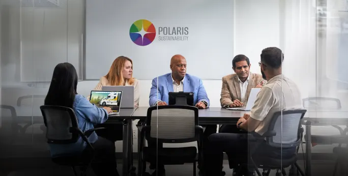 Diverse group of employees at table
