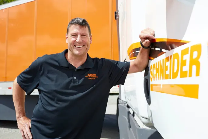 Greg Swift, five-million safe mile Schneider National driver. 