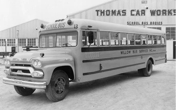 a 1950s school bus