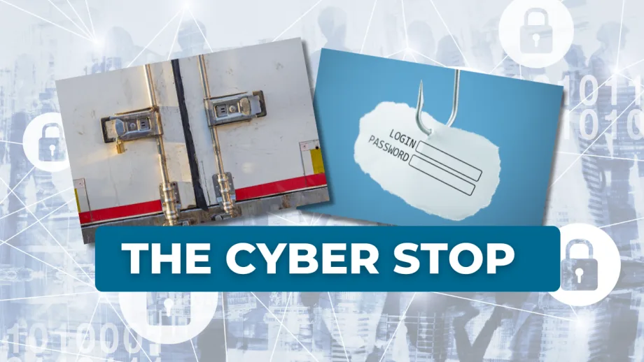 Illustration with locked trailer and phishing photos