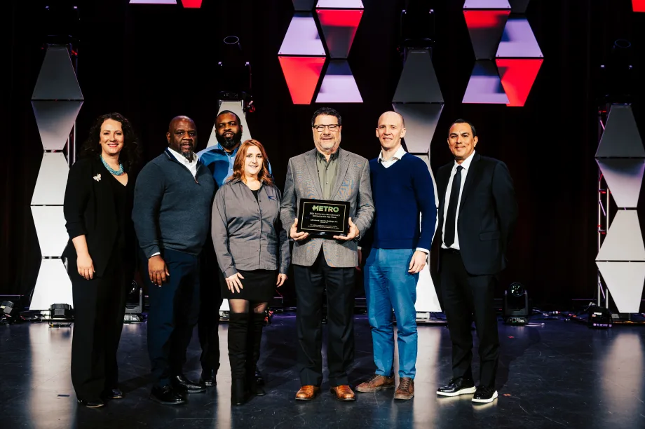 AAAHI receiving METRO's Innovative Operator of the Year Award