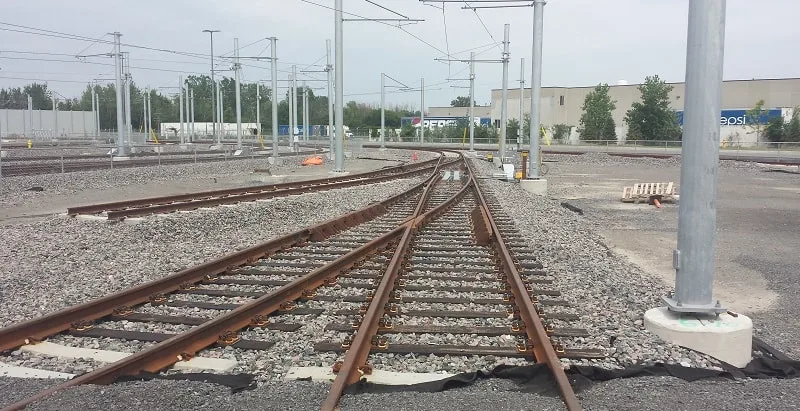 A photo of rail tracks in Ottawa, Canada