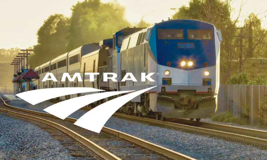 Amtrak train with logo
