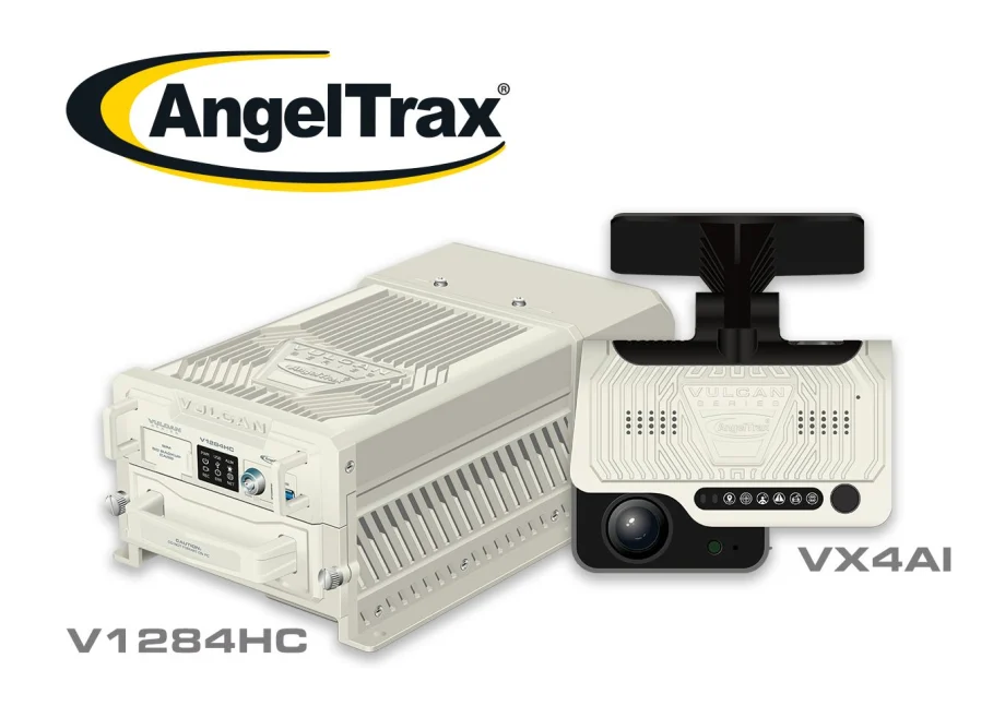 A product grouping image of the AngelTrax Vulcan Series VX4AI All-in-One MDVR and V1284HC MDVR
