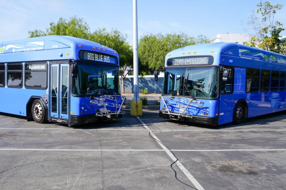 Santa Monica's Big Blue Bus' new electric buses.