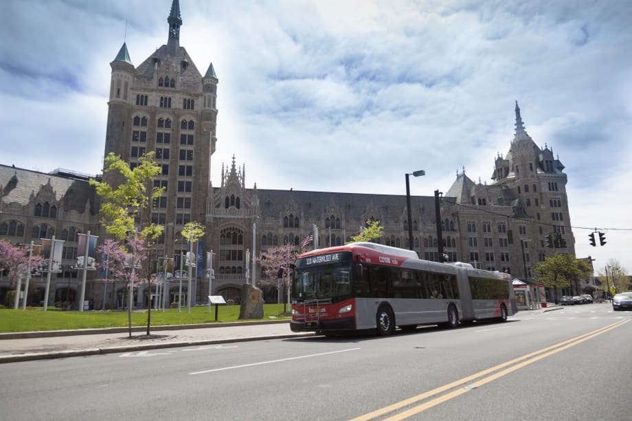 A CDTA bus in Albany, New York