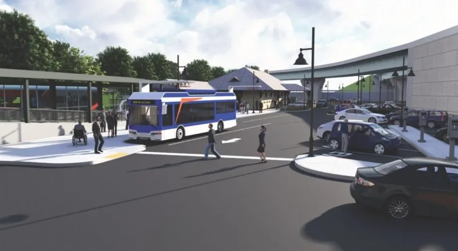 Rendering of the upgraded Derby-Shelton Train Station