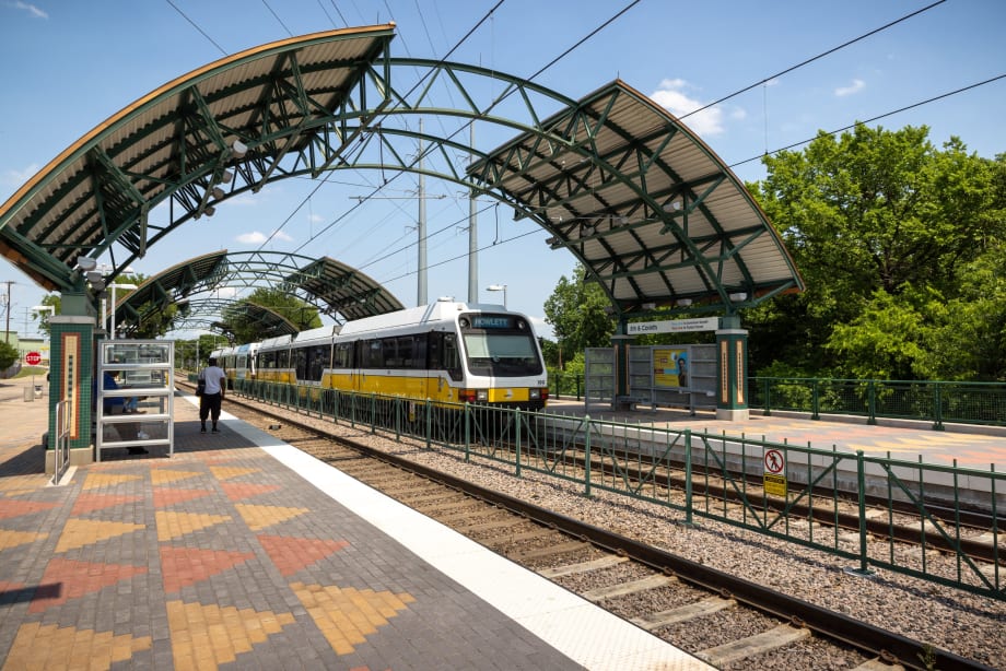 DART's light rail station at 8th and Corinth