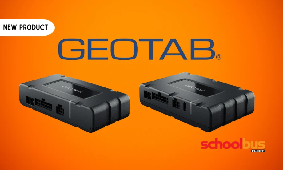 An orange graphic with the Geotab logo and Go Devices.