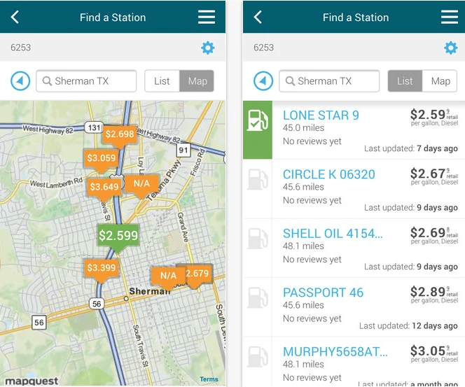FleetAdvance App Finds Low Fuel Prices