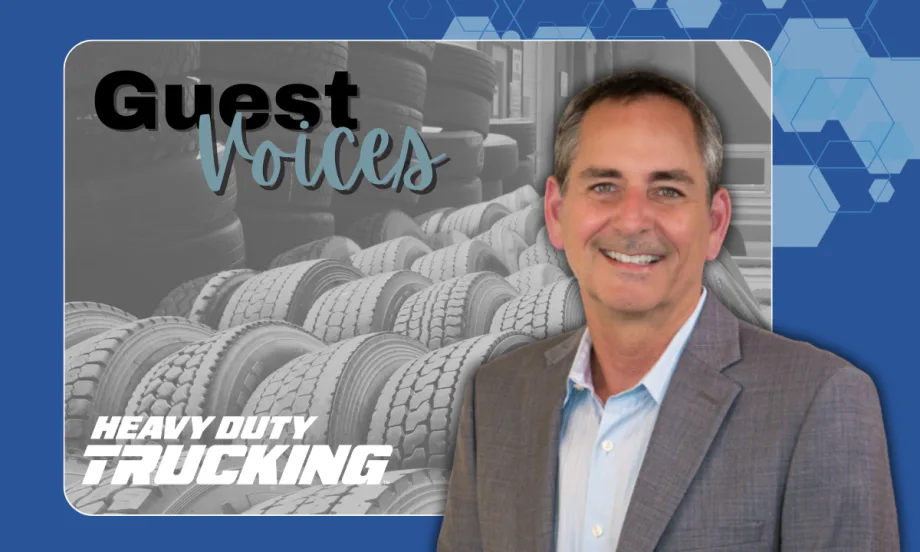 HDT Graphic of Guest Voices column with black and white photo of tires in background and photo of author in foreground.