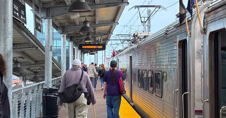The South Shore Line with Passengers
