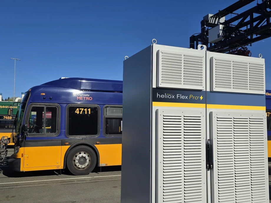 A Heliox charger on KC Metro property