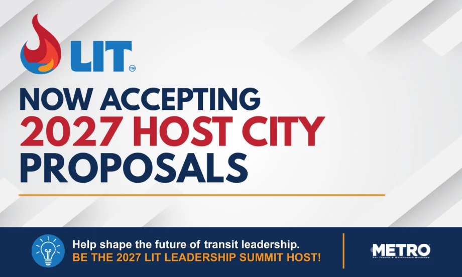 A color graphic with LIT's logo and text reading "Now Accepting 2027 Host City Proposals."
