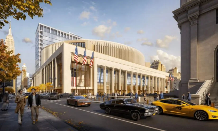 An Amtrak image of Penn Station with streetview.
