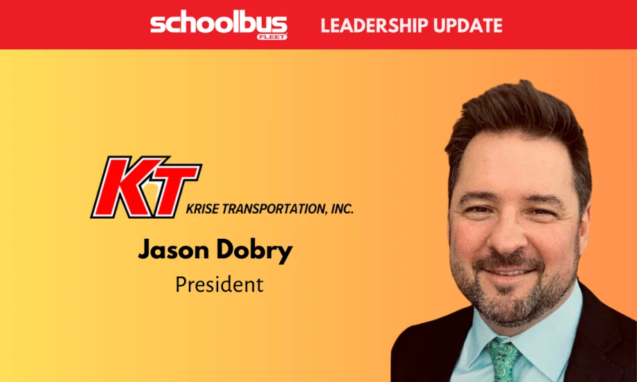Jason Dobry's headshot against an orange and yellow gradient background with the Krise Transportation logo