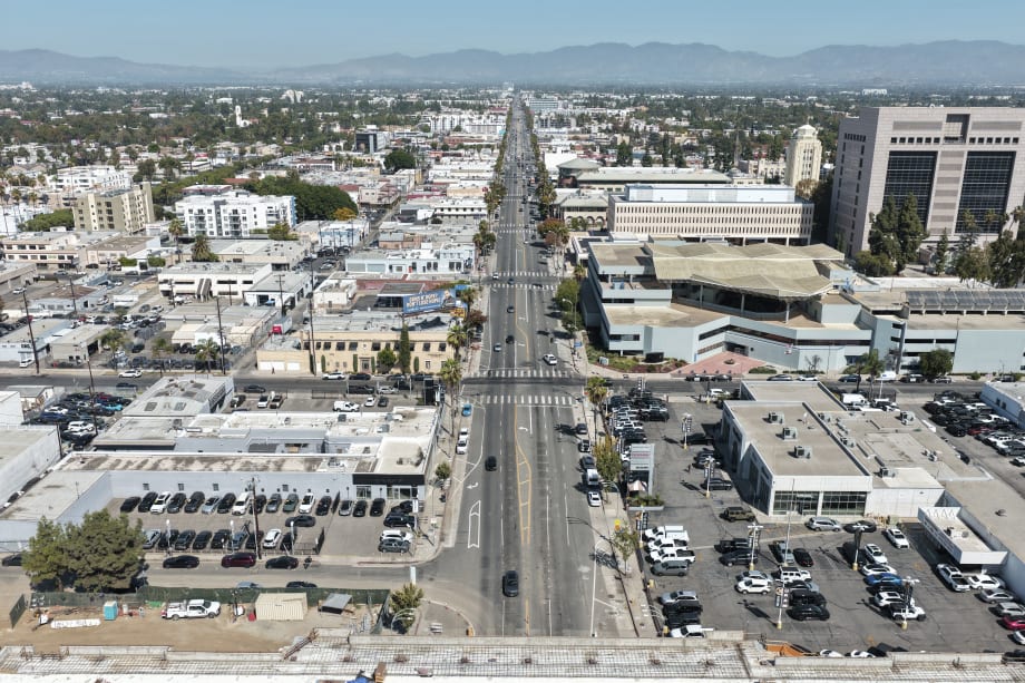 The LA Metro San Fernando Valley light rail extension corridor