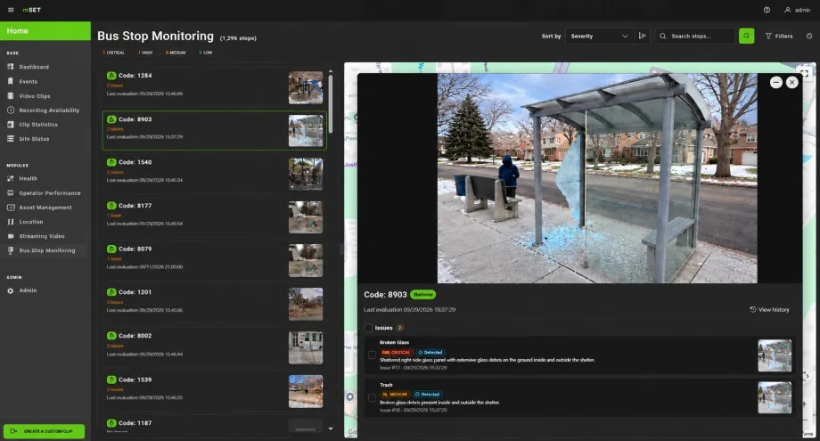 Luminator's TEI bus stop condition monitoring platform
