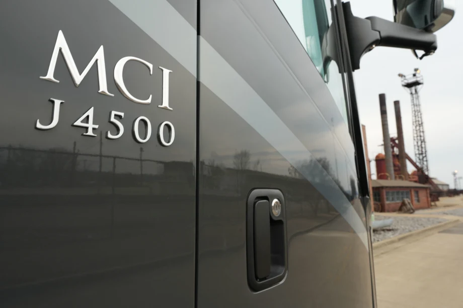 An up close photo of an MCI J4500
