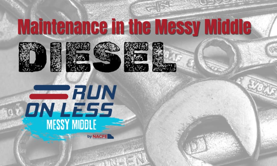 Illustration messy middle maintenance diesel with wrenches in background