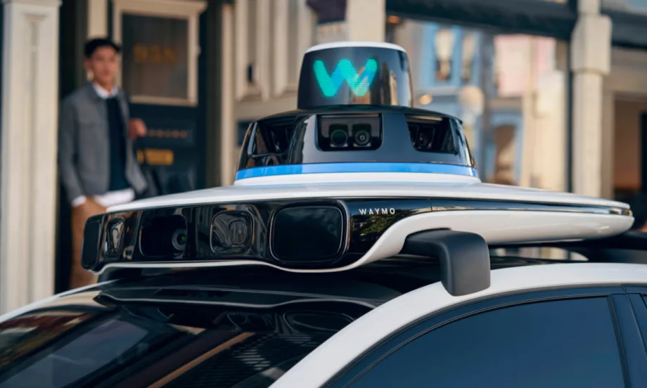 The 5th-generation Waymo Driver on the all-electric Jaguar I-PACE.