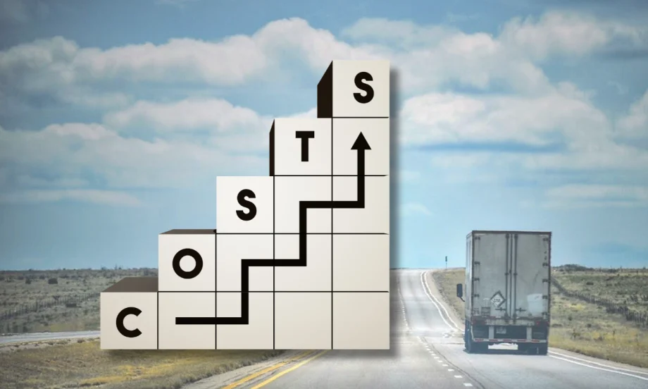 Illustration of rising costs with truck in background