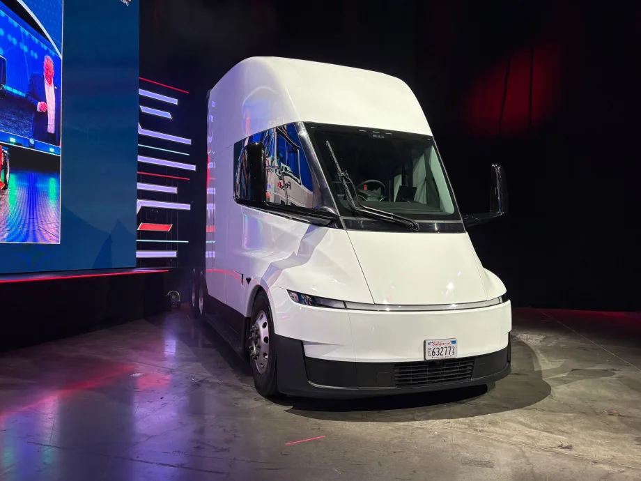 Tesla Semi electric truck on display at ACT Expo