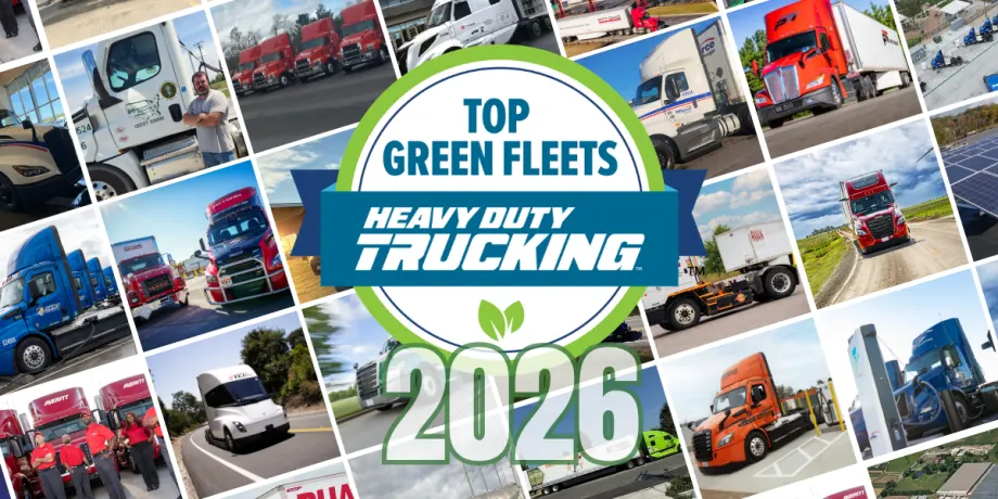 Collage of HDT Top Green Fleets with logo