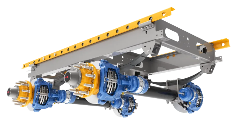 Diagram of trailer tandem slider suspension