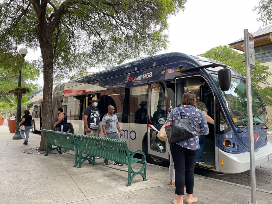 VIA Primo BRT bus riders