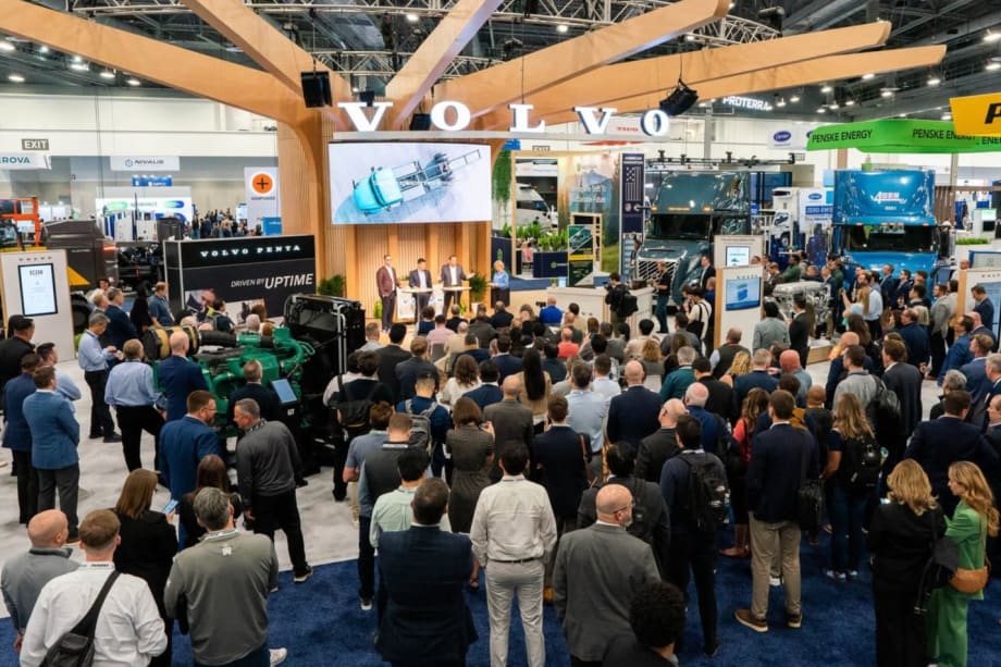 Crowd at Volvo booth at ACT Expo