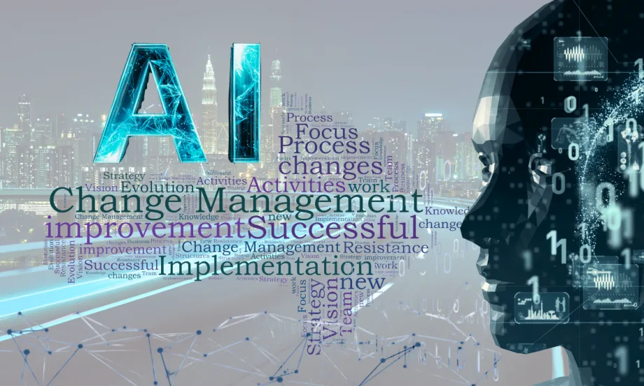 Illustration of AI and change management