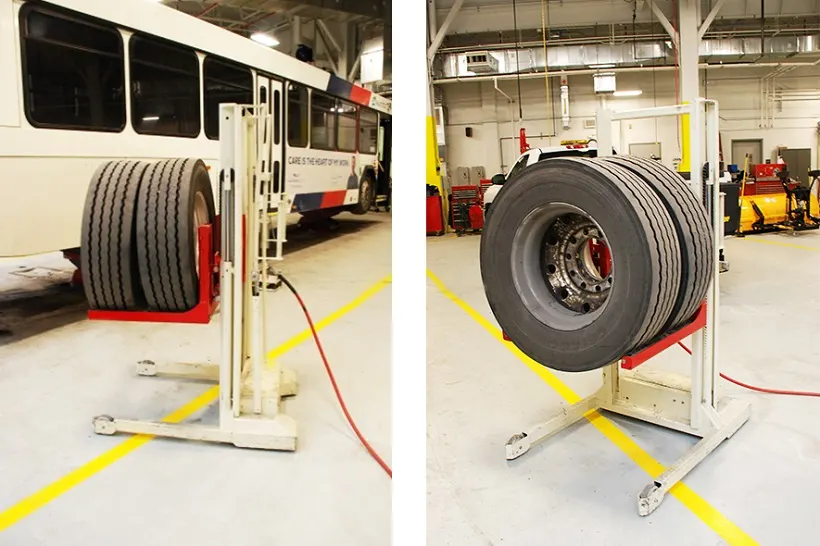 High Lift Wheel Dolly Improves Safety in Tire Installations