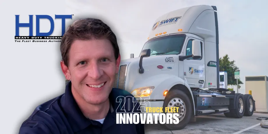 Graphic illustrating Ryan Kocher, HDT Truck Fleet Innovator