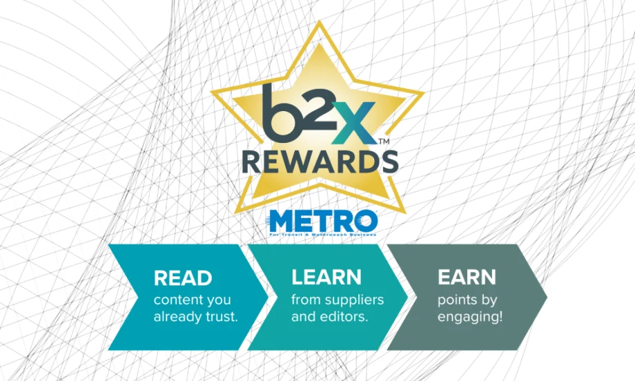 A b2x rewards logo and graphic reading "Read. Learn. Earn."