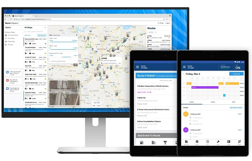 Maven Machines Dispatch Solution Features Telematics and Automation