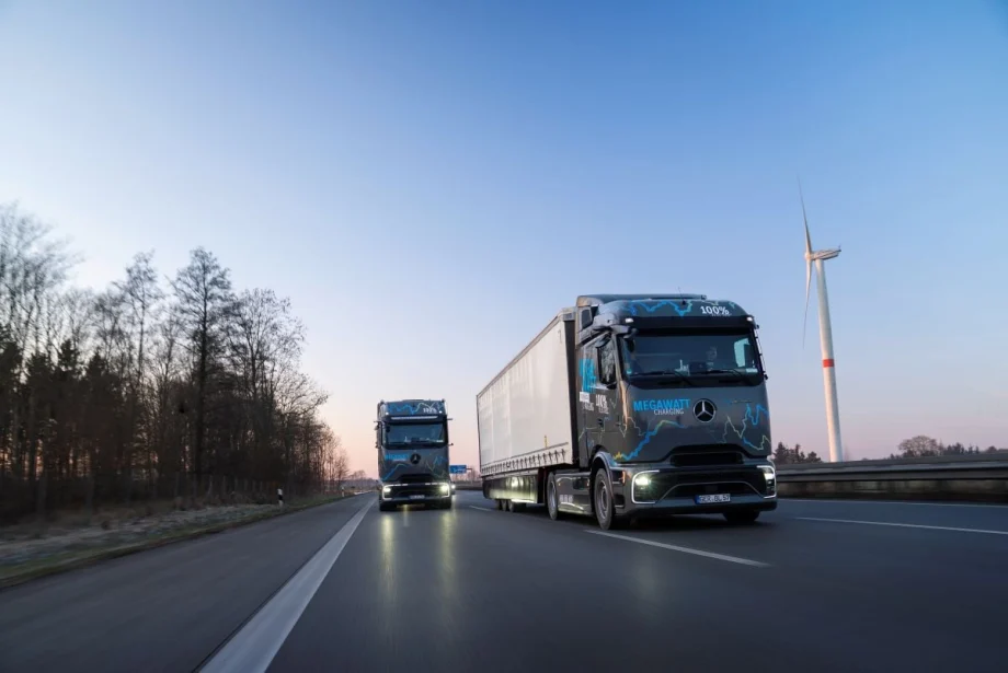 Mercedes-Benz eActros trucks.