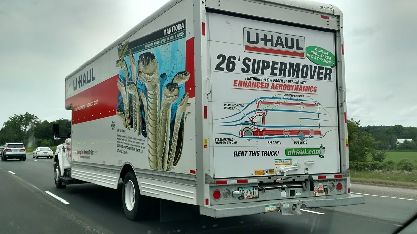 U-Haul Graphics Tout New Truck's Curvy Body