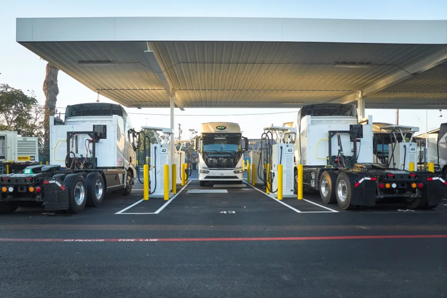 Electric trucks charging.