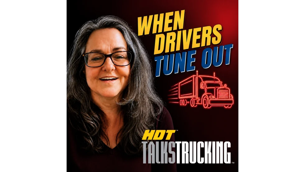 Podcast thumbnail showing Jane Jazrawy, the words "When Drivers Tune Out," and a line drawing of a truck.