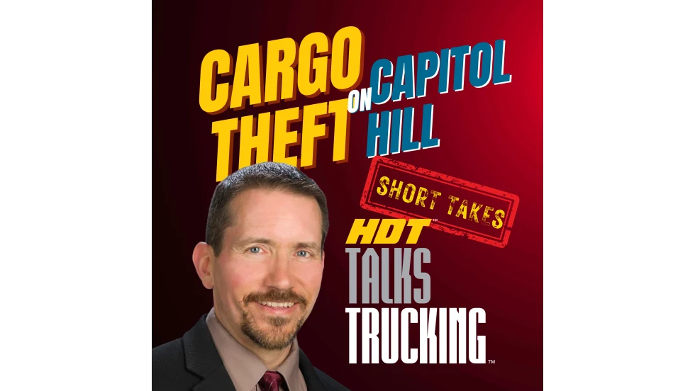Podcast thumbnail saying "Cargo Theft on Capitol Hill"